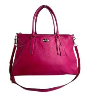 Coach AUTHENTICATED Madison Pebbled Leather Satchel Tote Bag – Hot Pink